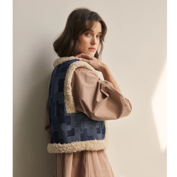 Amente indigo Japanese boro patchwork Vest - Picture 2 of 11